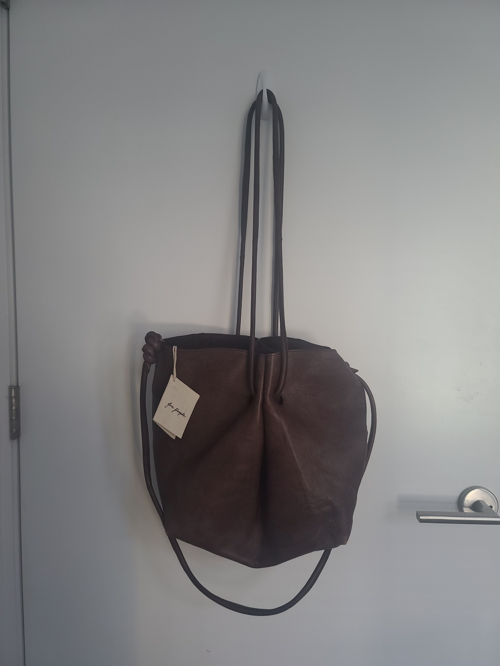 Free People Dark Brown Leather Tote